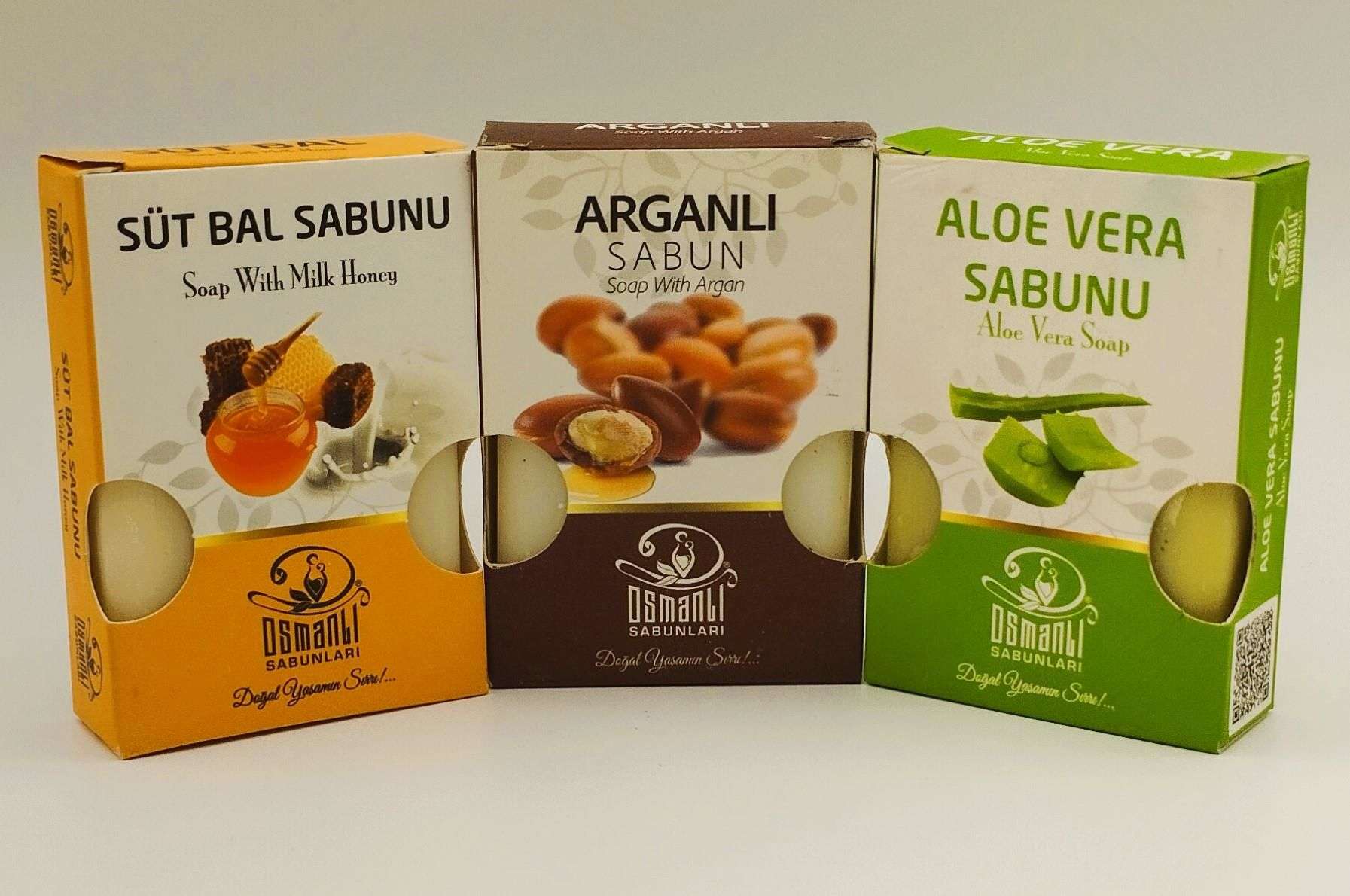 Süt Bal+ Argan+ Aloe Vera Sabunu 100 gr x 3