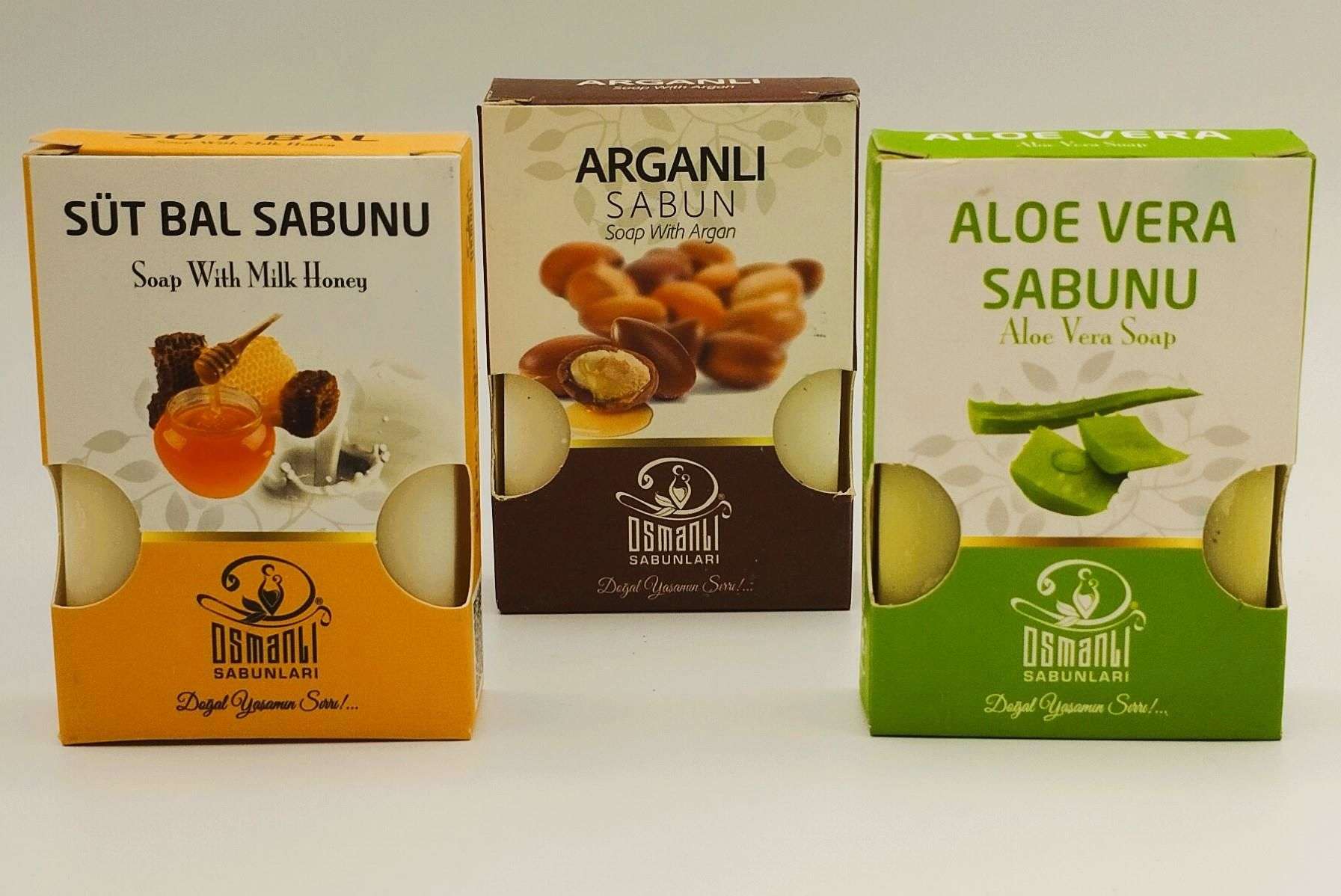 Süt Bal+ Argan+ Aloe Vera Sabunu 100 gr x 3