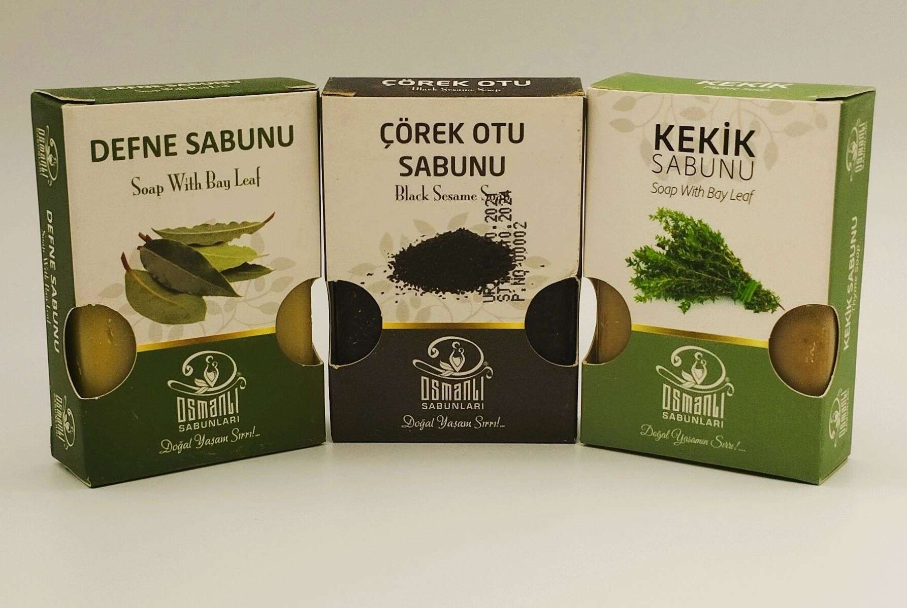 Defne+ Çörek Otu+ Kekik Sabunu 100 gr x 3