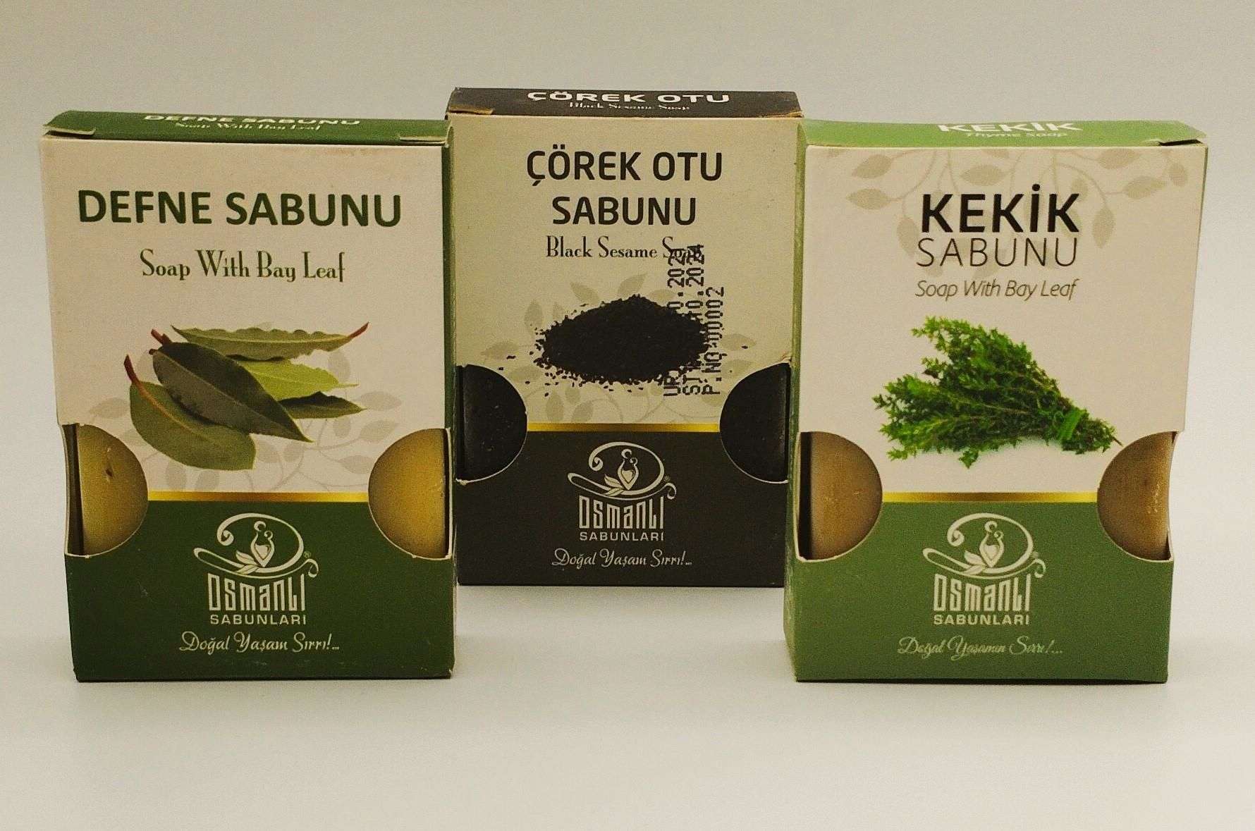 Defne+ Çörek Otu+ Kekik Sabunu 100 gr x 3