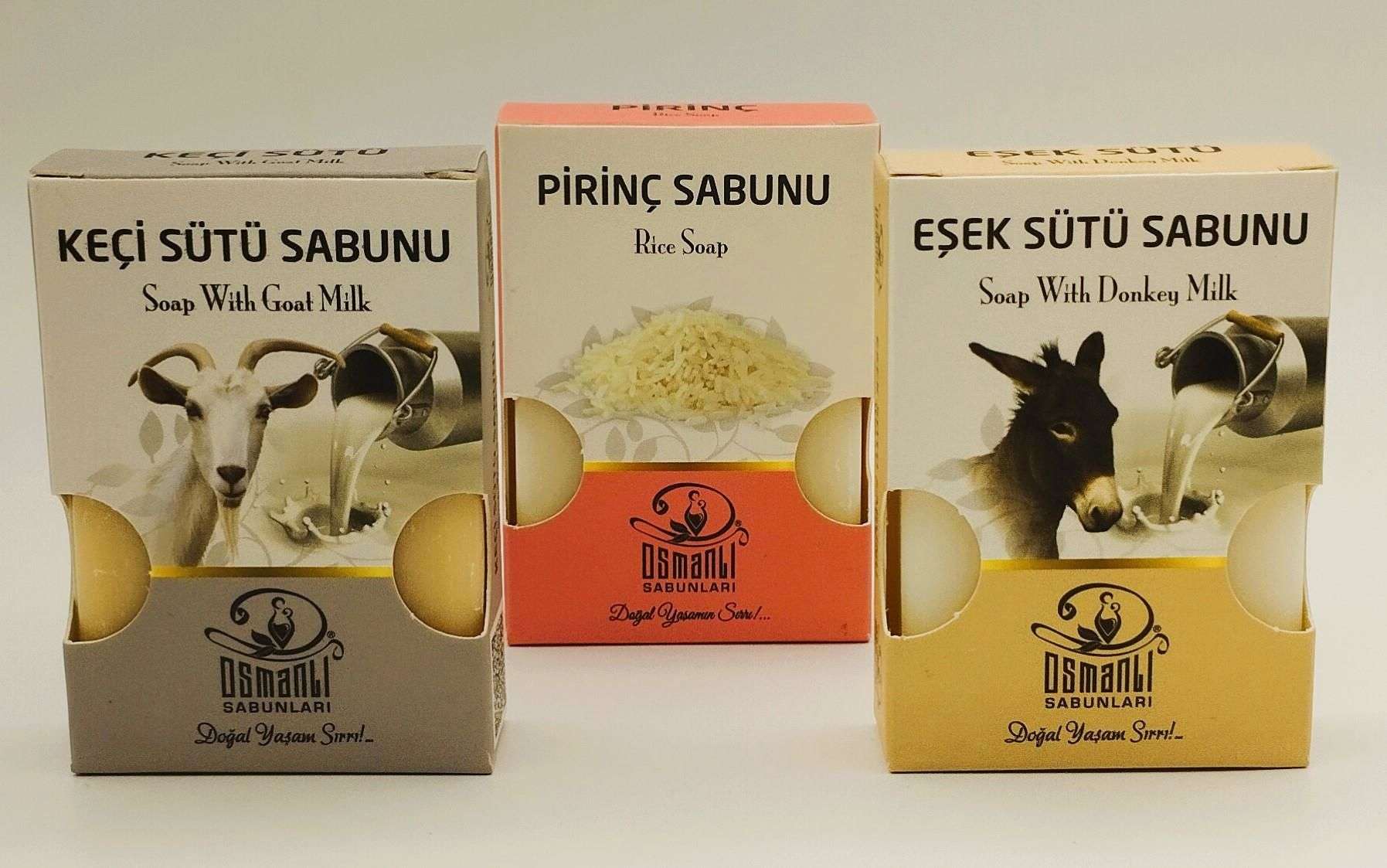 Keçi Sütü+ Pirinç+ Eşek Sütü Sabunu 100 gr x 3