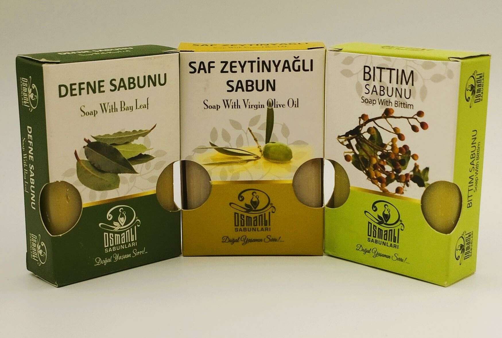 Defne+ Saf Zeytinyağlı+ Bıttım Sabunu100 gr x 3