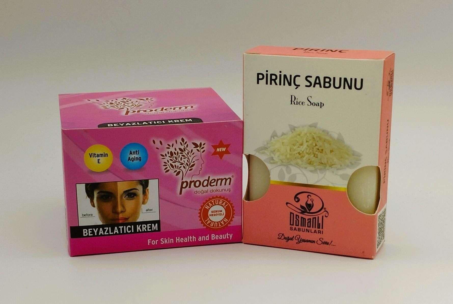 Beyazlatıcı Krem 50 ml + Pirinç Sabunu 100 gr