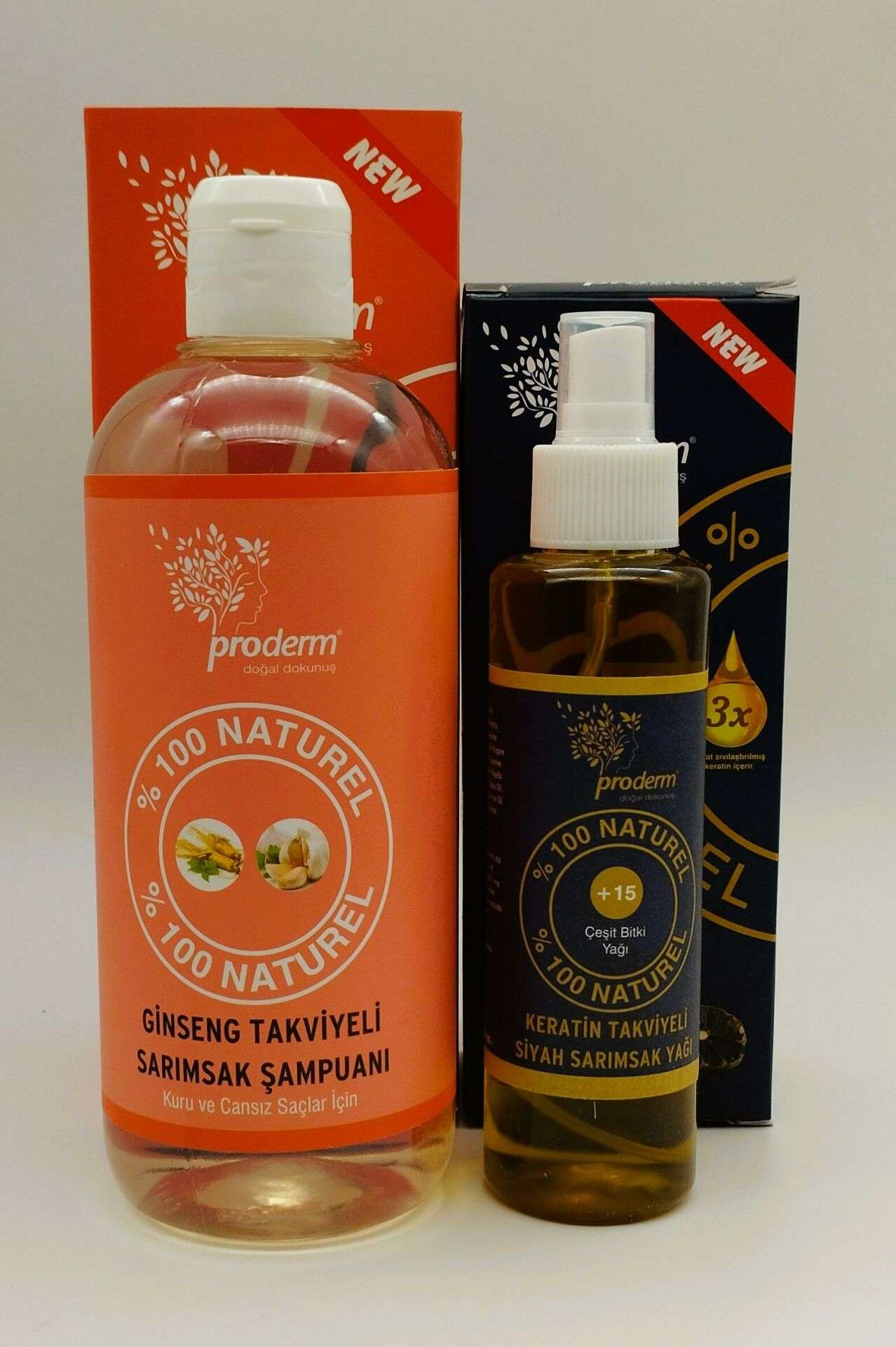 Ginseng Takviyeli Sarımsak Şampuanı 500 ml + Keratin Takviyeli Siyah Sarımsak Yağı 150 ml