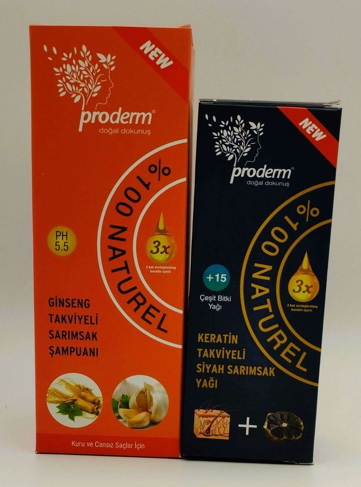 Ginseng Takviyeli Sarımsak Şampuanı 500 ml + Keratin Takviyeli Siyah Sarımsak Yağı 150 ml