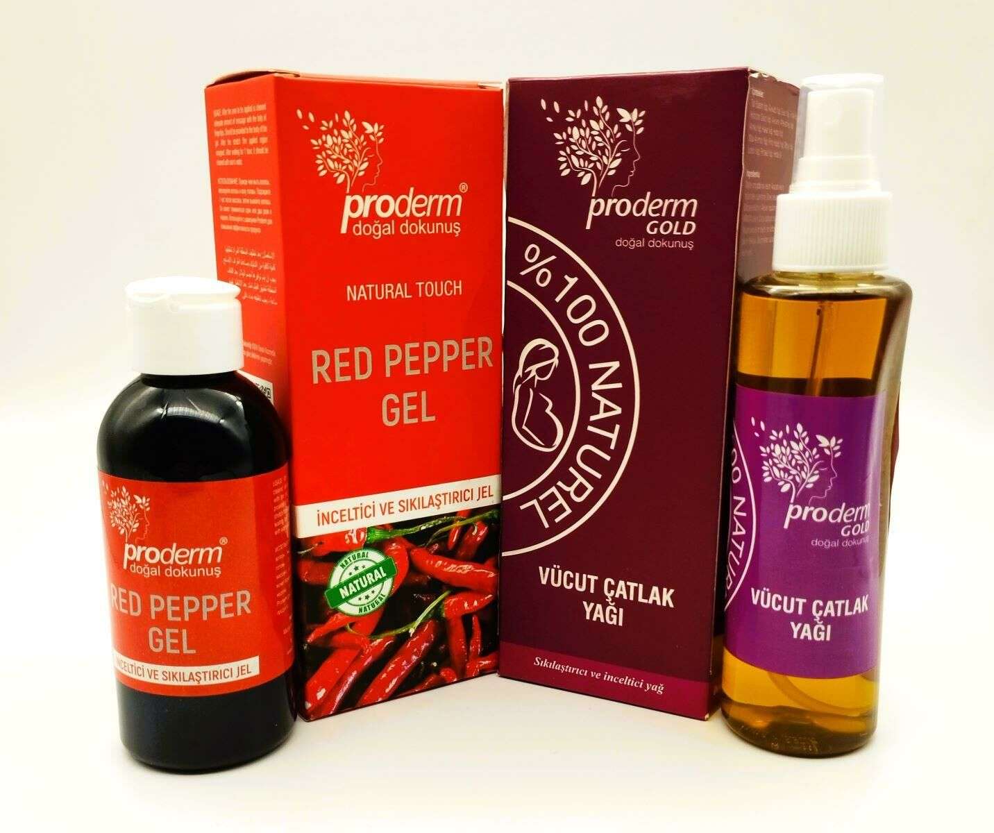 Proderm Red Pepper Gel 150 ml + Vücut Çatlak Yağı 150 ml