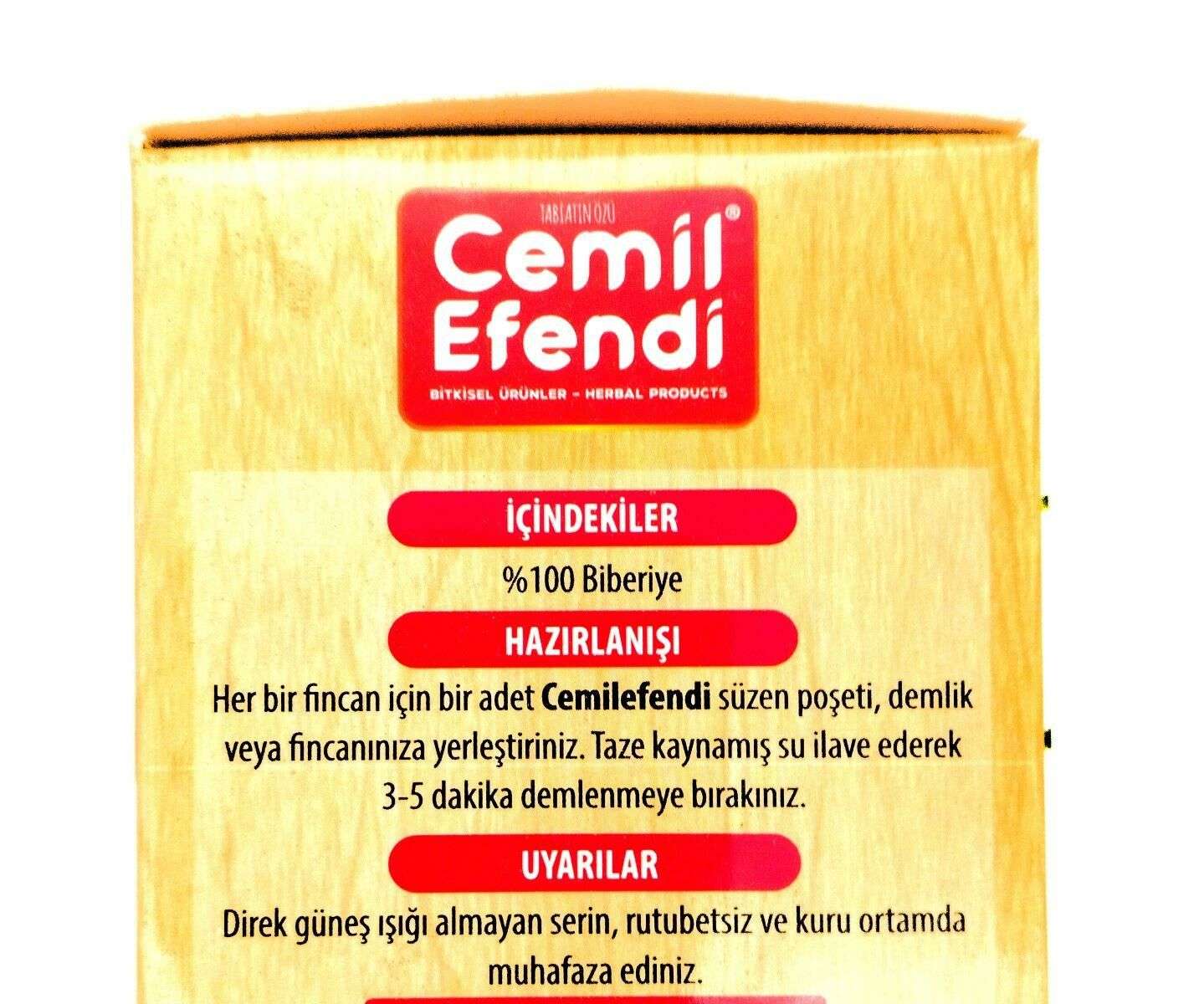 Cemil Efendi Biberiye Çayı 20 Süzen Poşet