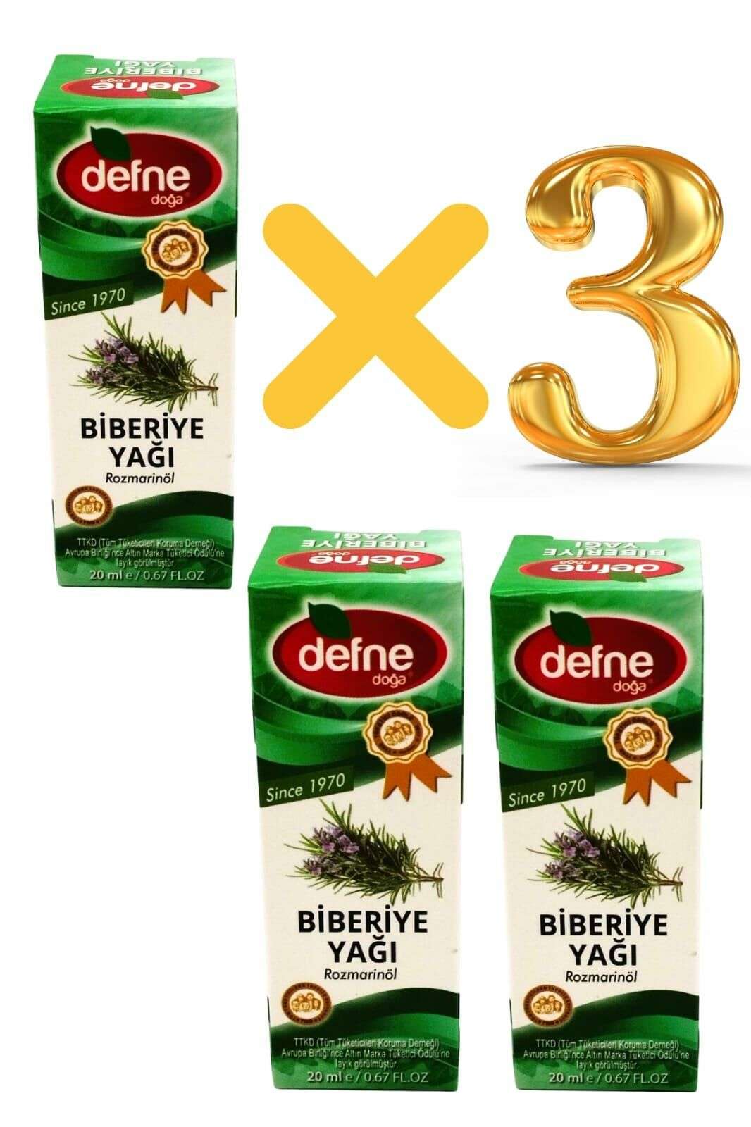 % 100 Doğal Biberiye Yağı 20 ml x 3 adet