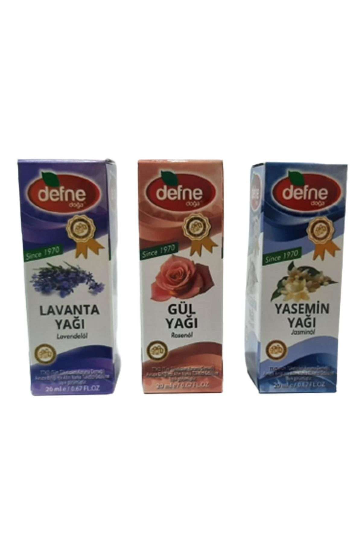 Defne Doğa Lavanta + Gül + Yasemin Yağı  3 X 20 Ml