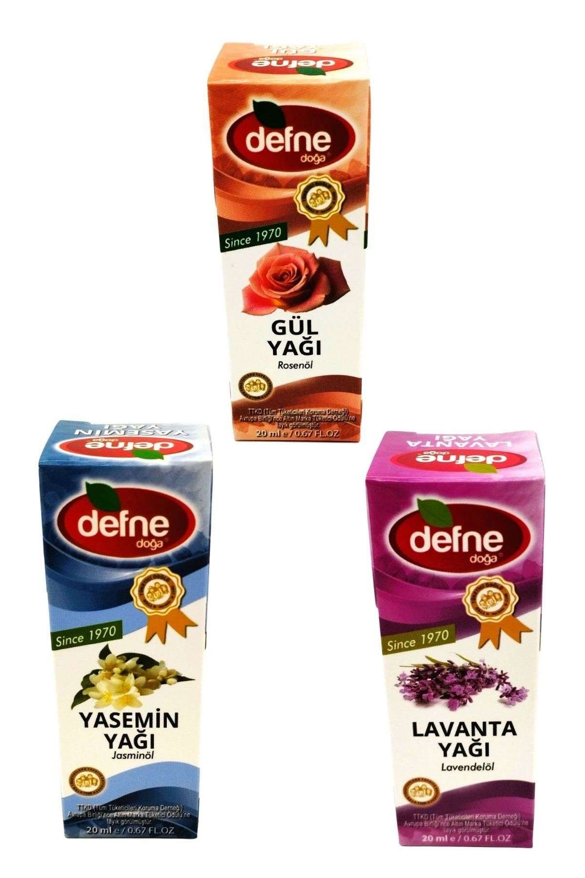 Defne Doğa Lavanta + Gül + Yasemin Yağı  3 X 20 Ml