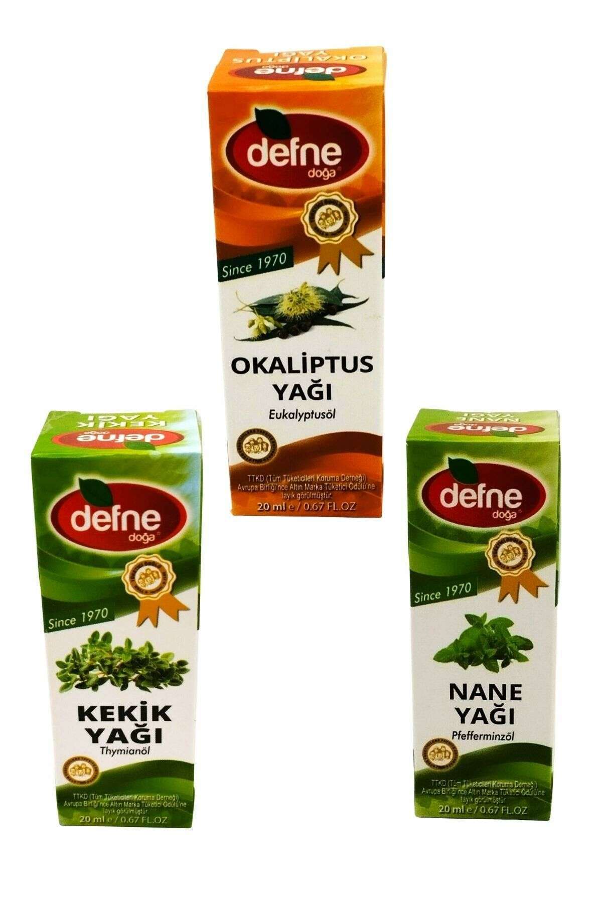 Defne Doğa Kekik + Okaliptus + Nane Yağı 3 X 20 ML