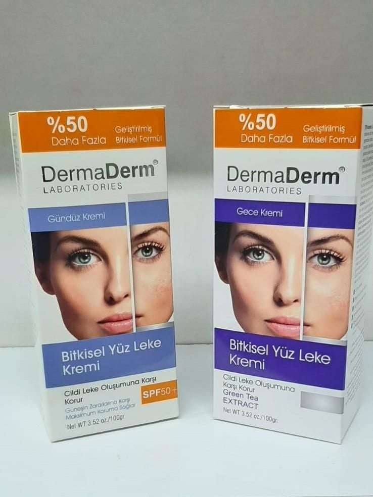 DermaDerm Bitkisel Yüz Leke Kremi(Gece + Gündüz)