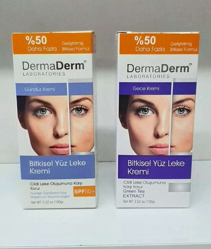 DermaDerm Bitkisel Yüz Leke Kremi(Gece + Gündüz)