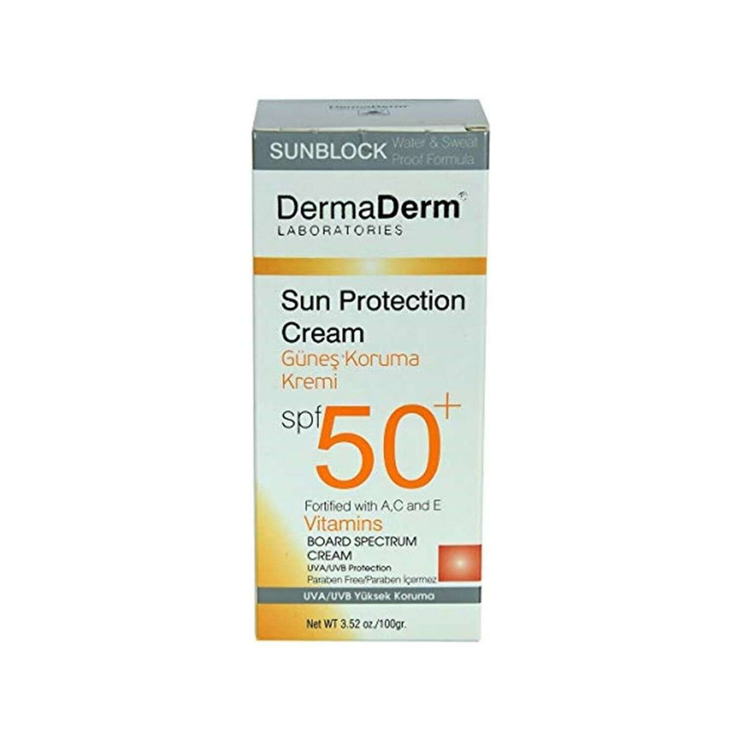 DermaDerm SPF 50+ Güneş Koruma Kremi 100 ml.